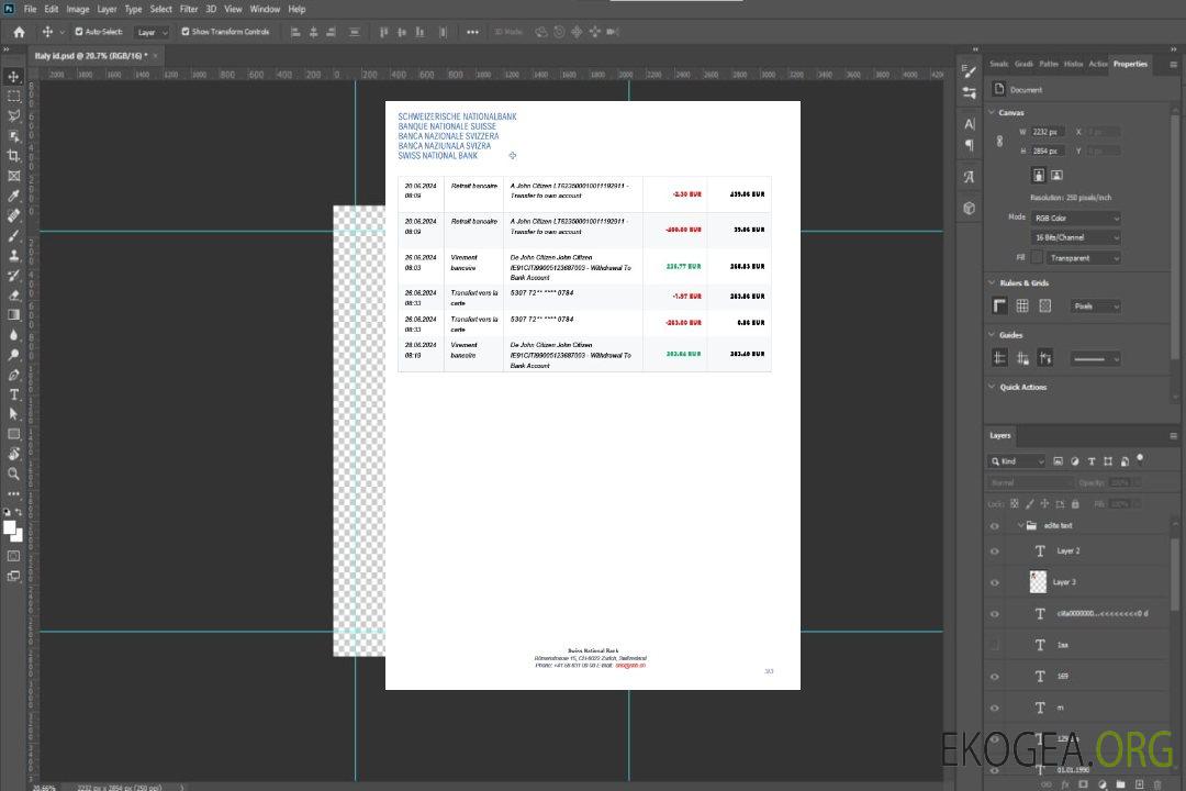 Suisse Banque nationale suisse Extrait de compte BNS, 3 pages 2 template Suisse Banque nationale suisse Extrait de compte BNS, 3 pages 2 template